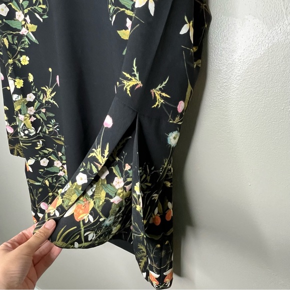 RACHEL Rachael Roy Floral Print Shift Long Sleeve Mid-Length Dress - Picture 7 of 12